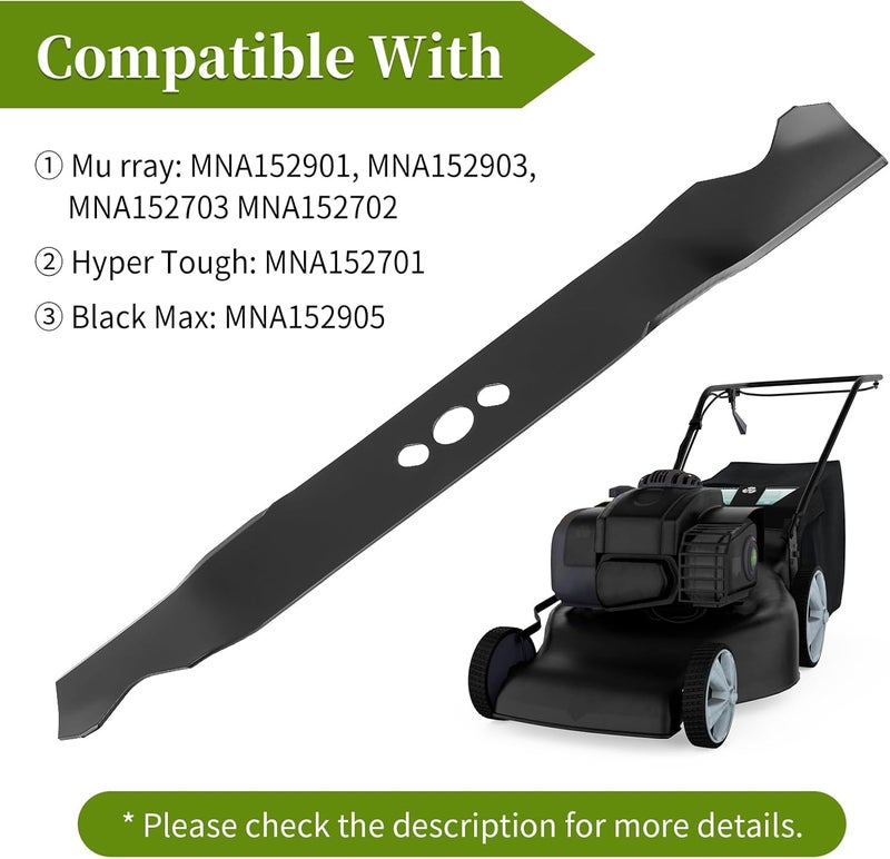 Bularie 2105200317A Mower Blade 21", with Oval Center Hole, Compatible with Murray Daye HyperTough Mower, Fit for MNA152701 MNA152901 MNA152903, Replace 2105200317 84005221, 2 Pack - Image 2